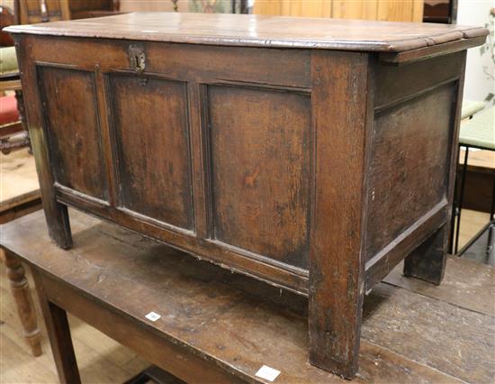 An oak coffer, c.1700 W.113 cm